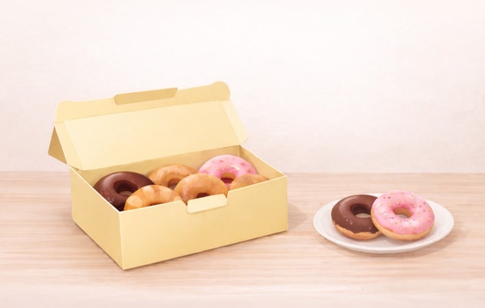 ドーナツ、箱入り